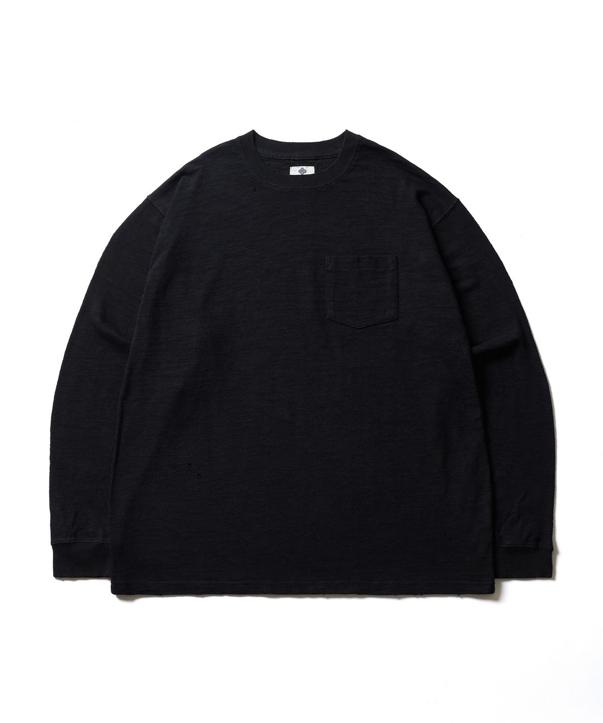에스파이(ESFAI) WORN SLUB L/S T-SHIRT (BLACK)