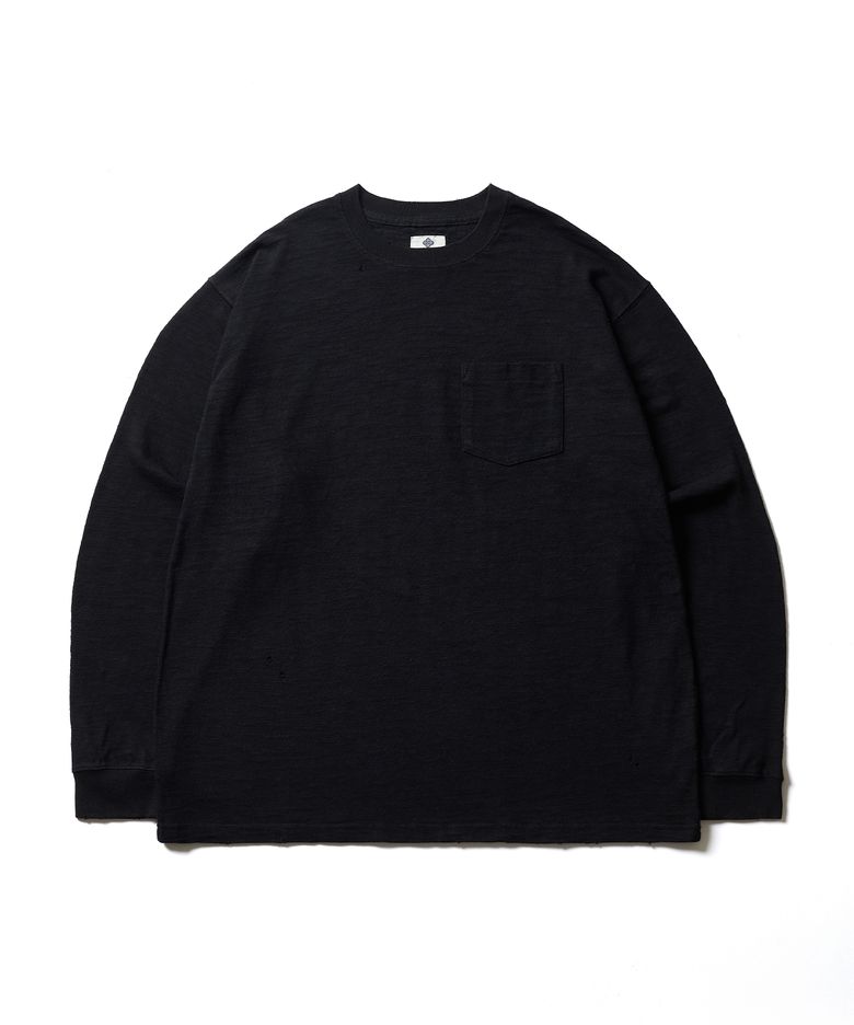 WORN SLUB L/S T-SHIRT (BLACK)