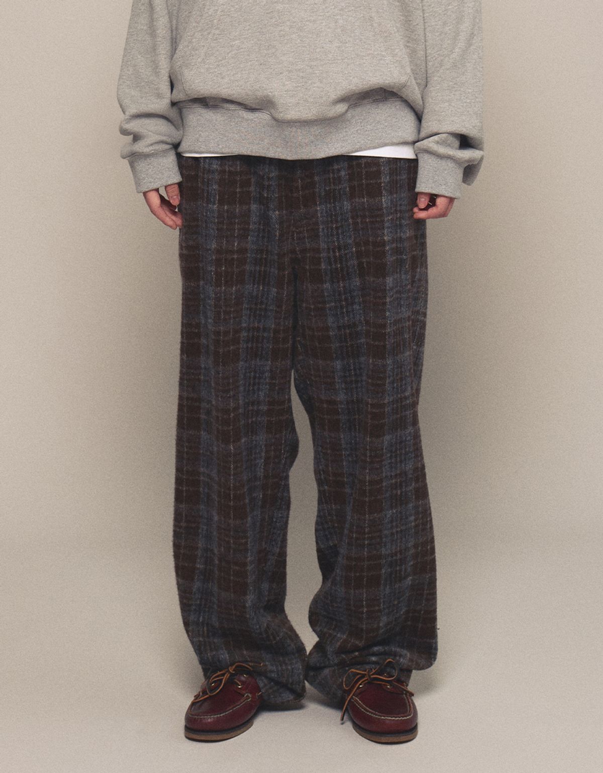 엠엠엘지(MMLG) [Mmlg] PLAID EASY PANTS (BLUE)