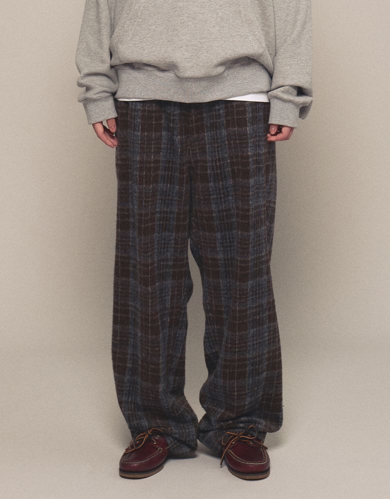 [Mmlg] PLAID EASY PANTS (BLUE)