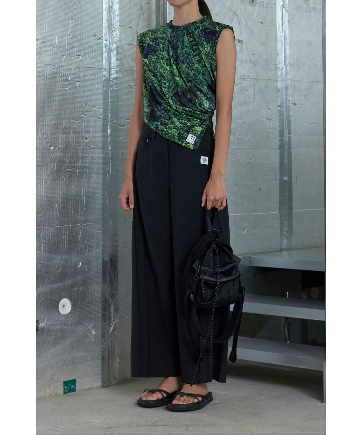 래코드(RECODE) Unbalanced Casual Forest T-Shirts RQTAM23598GRX