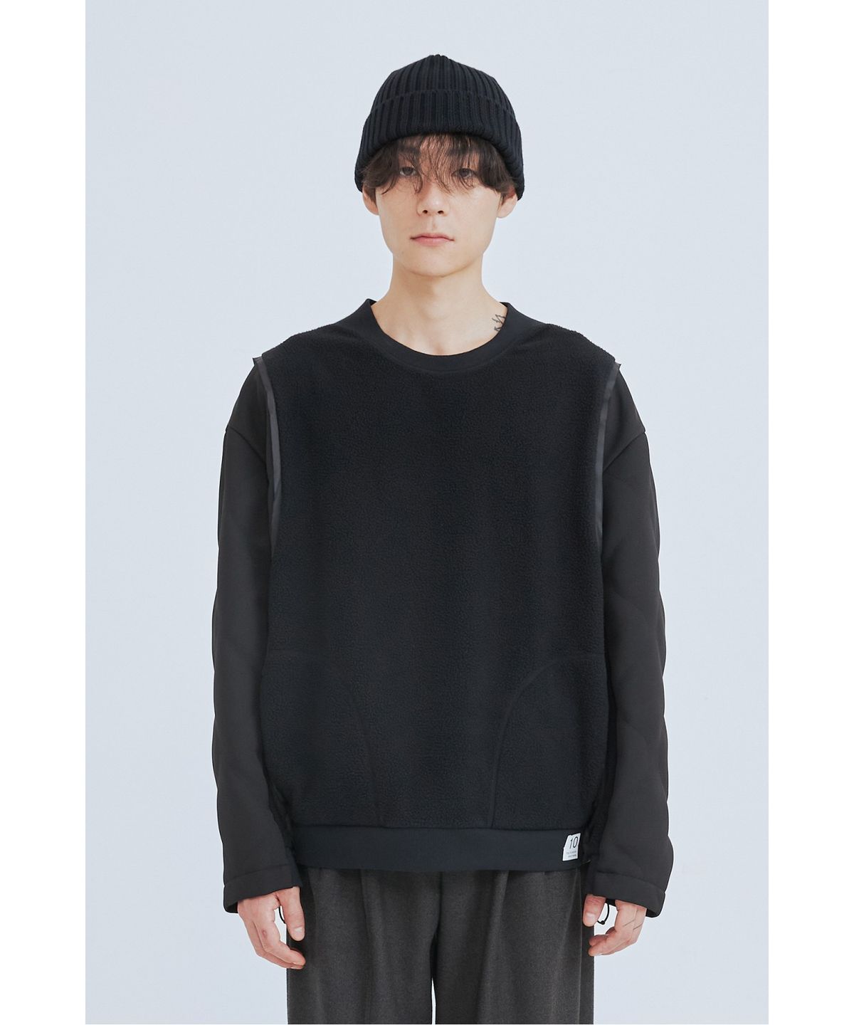 래코드(RECODE) Bomber Sleeve Detail Sweashirts_RKTAW23610BKX
