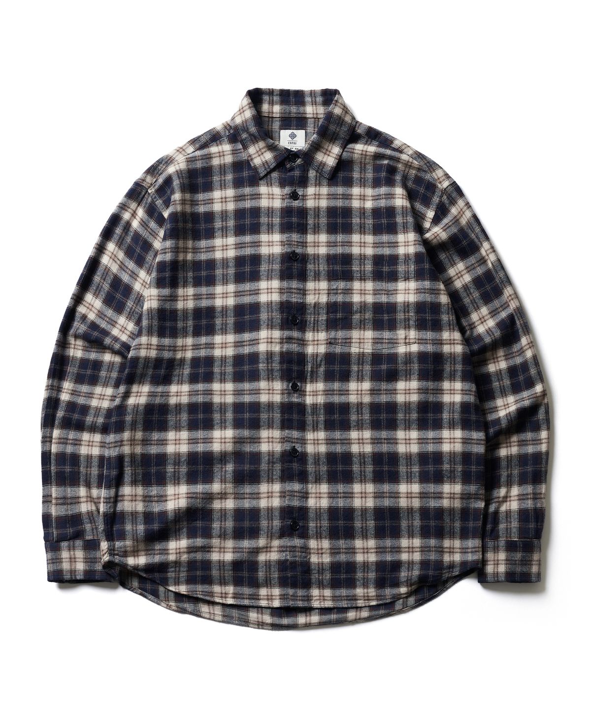 에스파이(ESFAI) ONE POCKET PLAID SHIRT (NAVY)