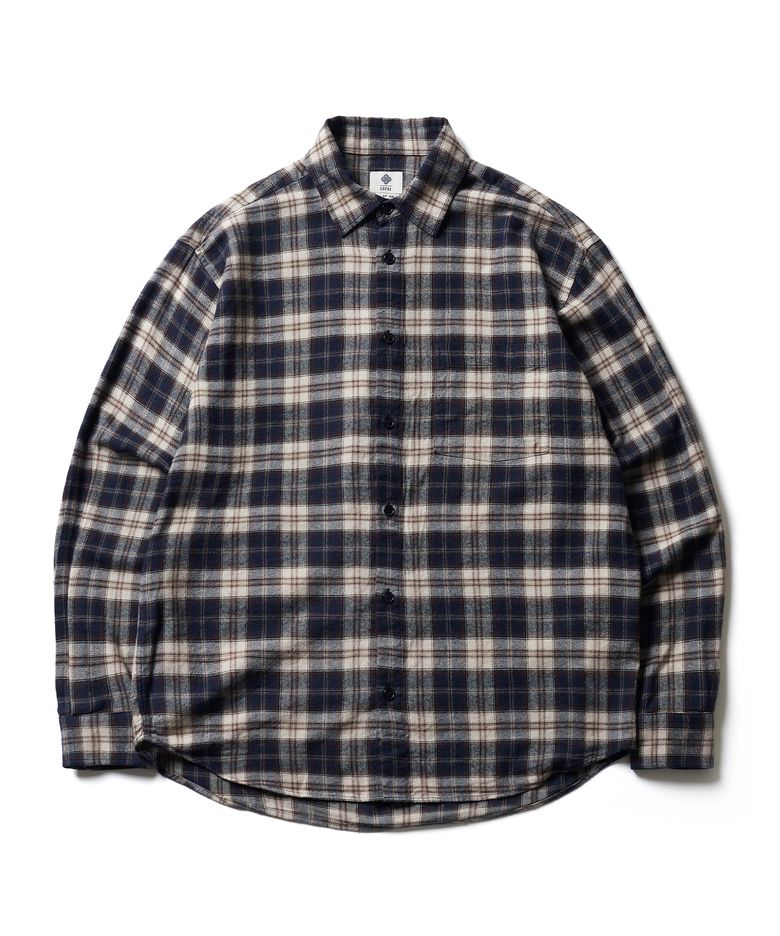 ONE POCKET PLAID SHIRT (NAVY)