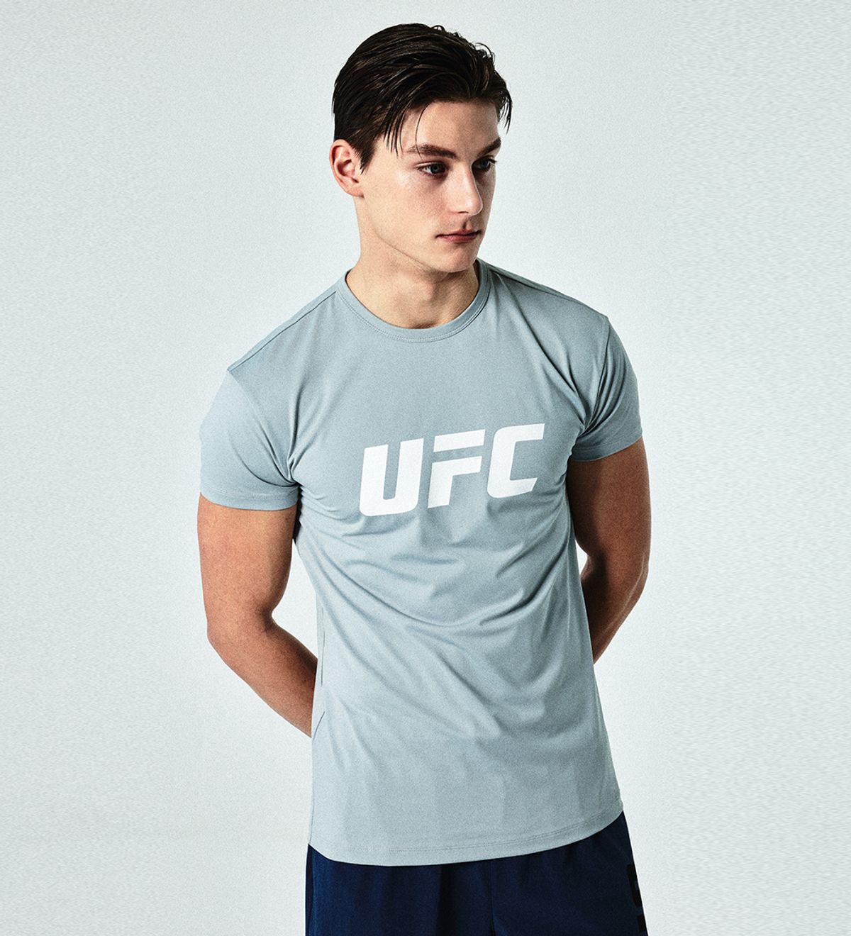 유에프씨 스포츠(UFC SPORT) UFC 텐션 빅로고 머슬핏 반팔 티셔츠 그레이 U4SSW2106GR