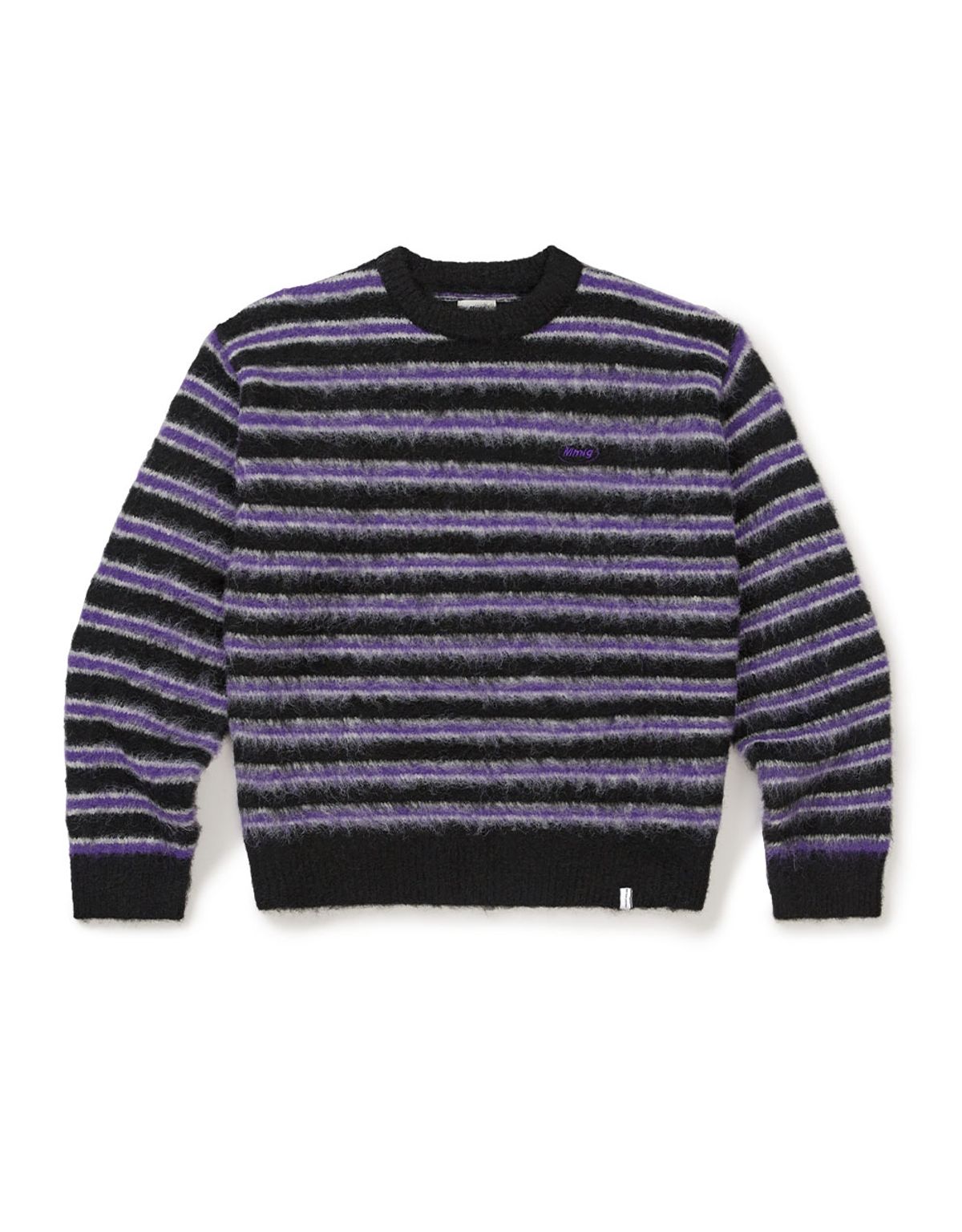 엠엠엘지(MMLG) [Mmlg] HAIRLY STRIPE KNIT (PURPLE)