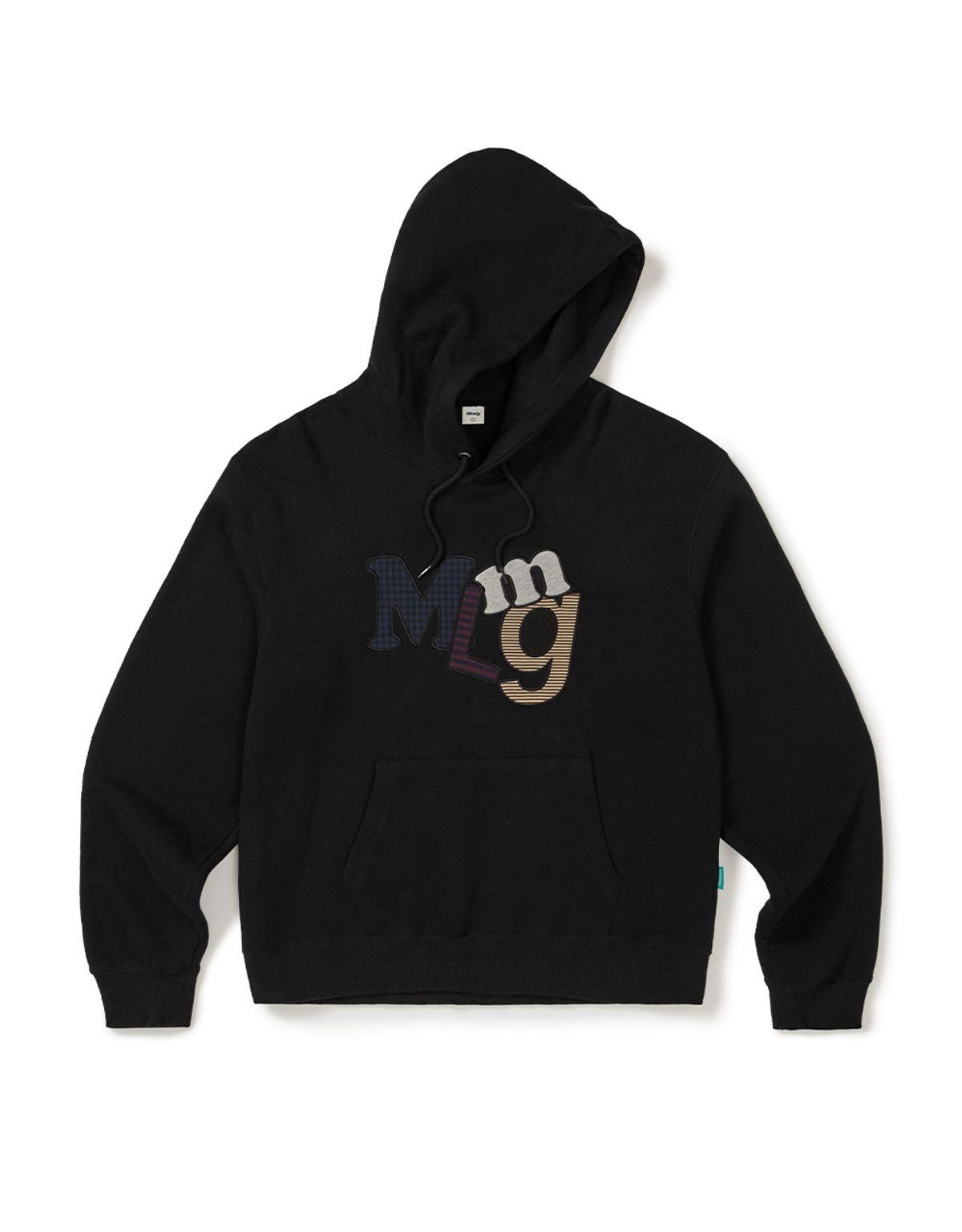 엠엠엘지(MMLG) [Mmlg] MIX Mm APLIQUE HOODIE (EVERY BLACK)