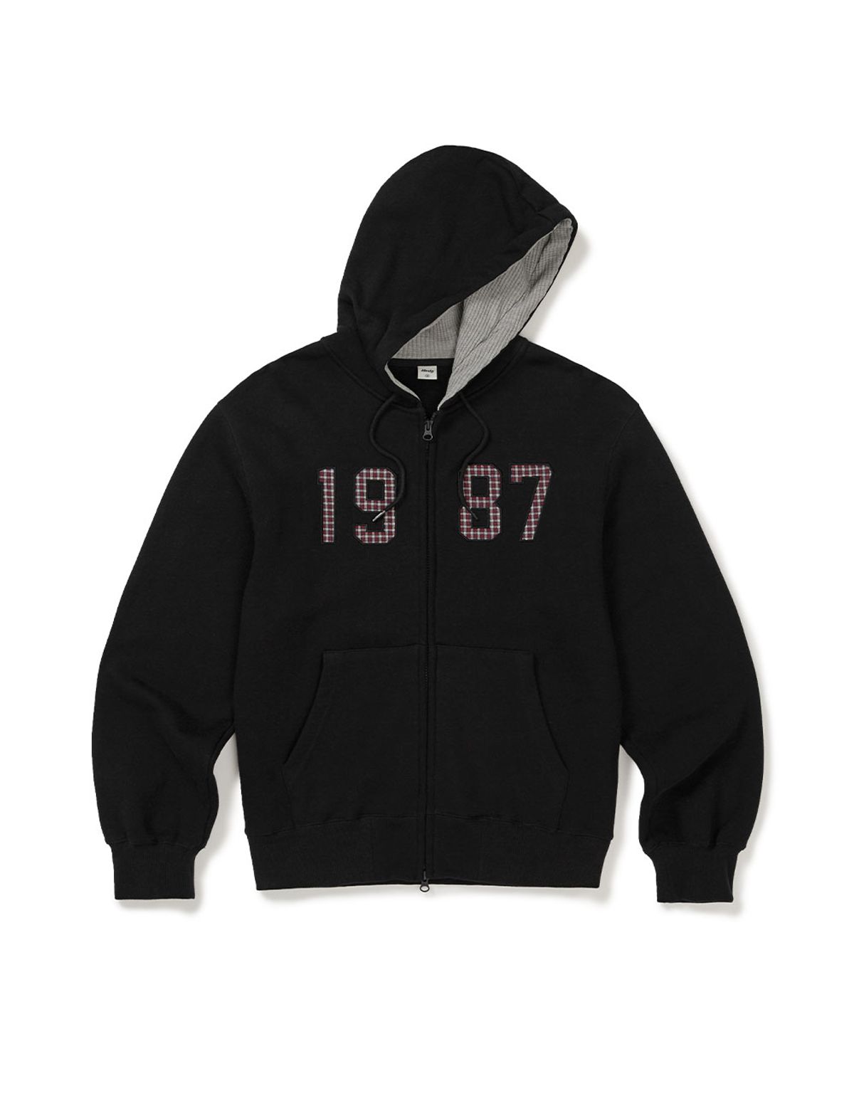 엠엠엘지(MMLG) [Mmlg] CHECK LOGO HOOD ZIP UP (EVERY BLACK)