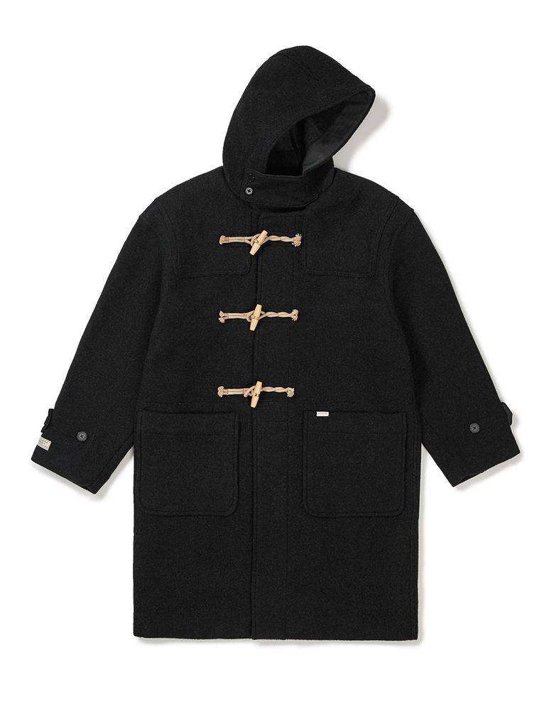 [Mmlg] HERITAGE PLAID DUFFLE COAT (BLACK)