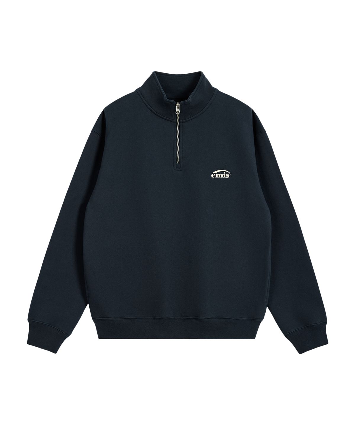 이미스(EMIS) HALF ZIP-UP LOGO SWEAT SHIRT-NAVY