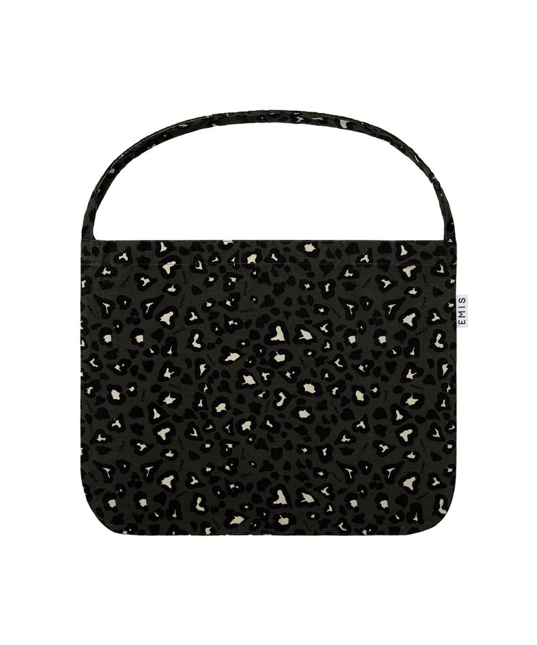CORDUROY EMIS LEOPARD ECO BAG-DARK GRAY