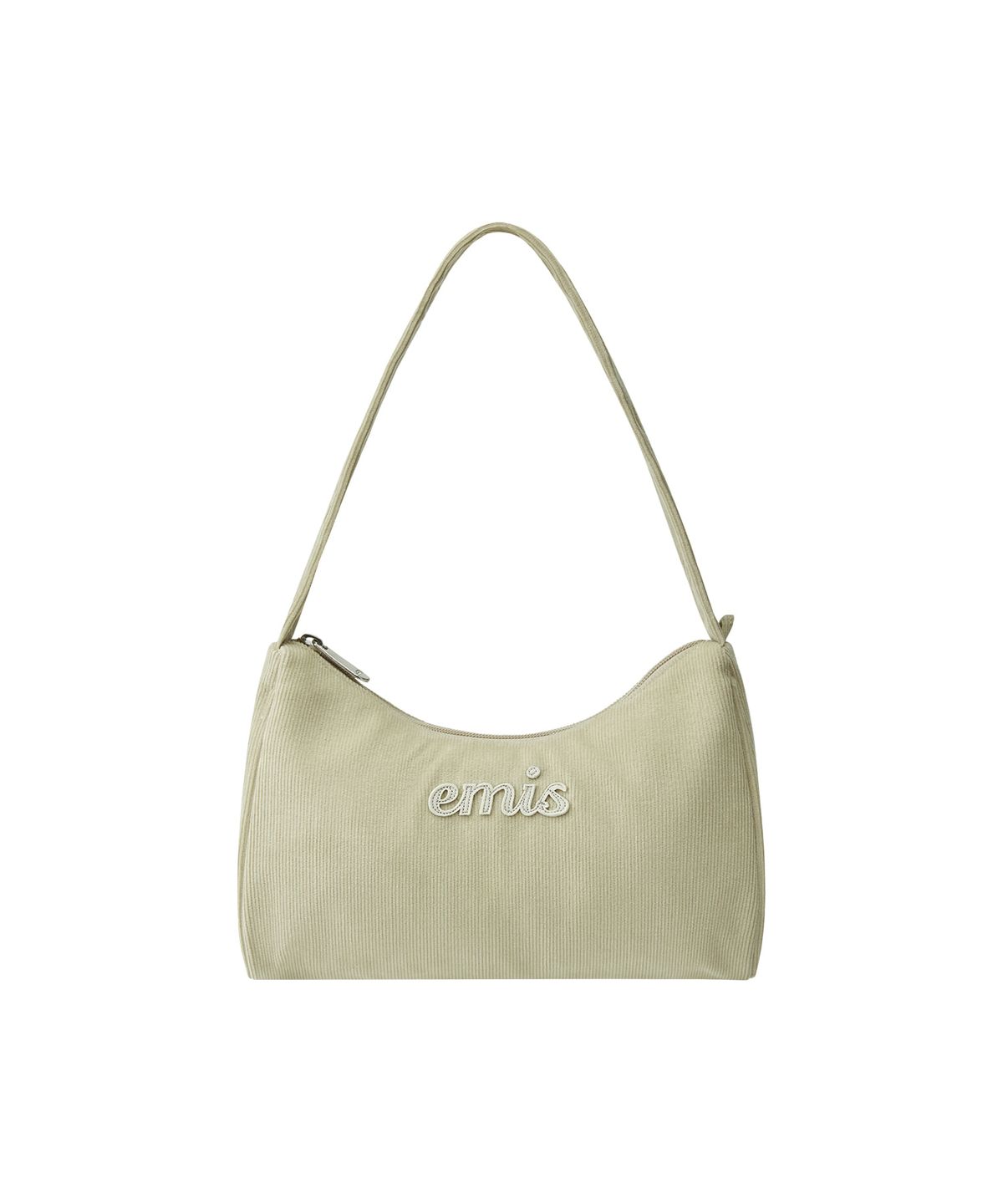 이미스(EMIS) CORDUROY APPLIQUE HOBO BAG-BEIGE
