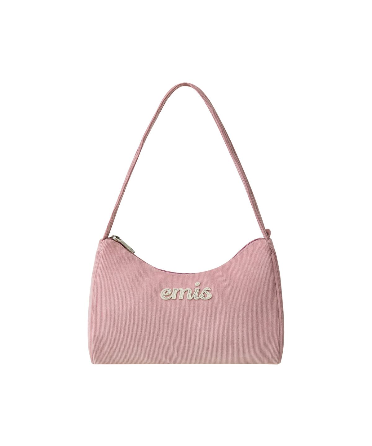 이미스(EMIS) CORDUROY APPLIQUE HOBO BAG-PINK