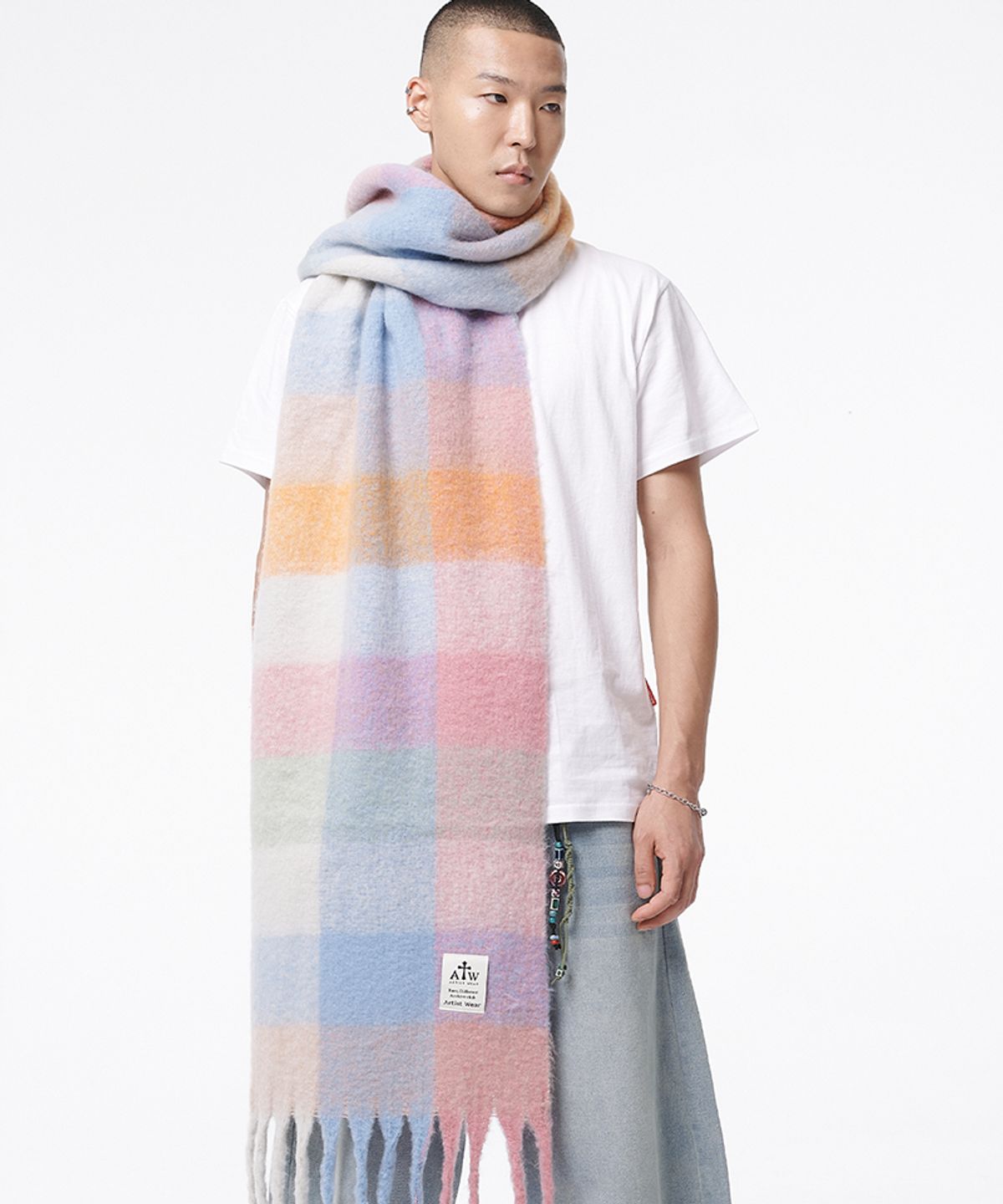 아티스트웨어(ARTISTWEAR) [8COLORS] 와이드 빅체크 머플러