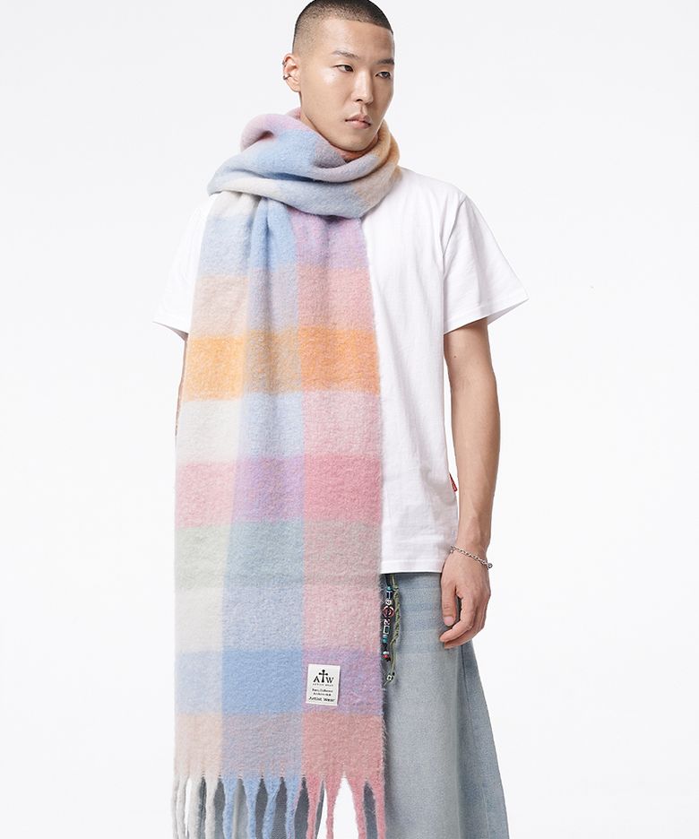[8COLORS] 와이드 빅체크 머플러