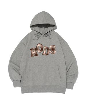 RODS 빅 로고 체크 후드티 (멜란지)