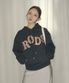 RODS 빅 로고 체크 후드티 (네이비)