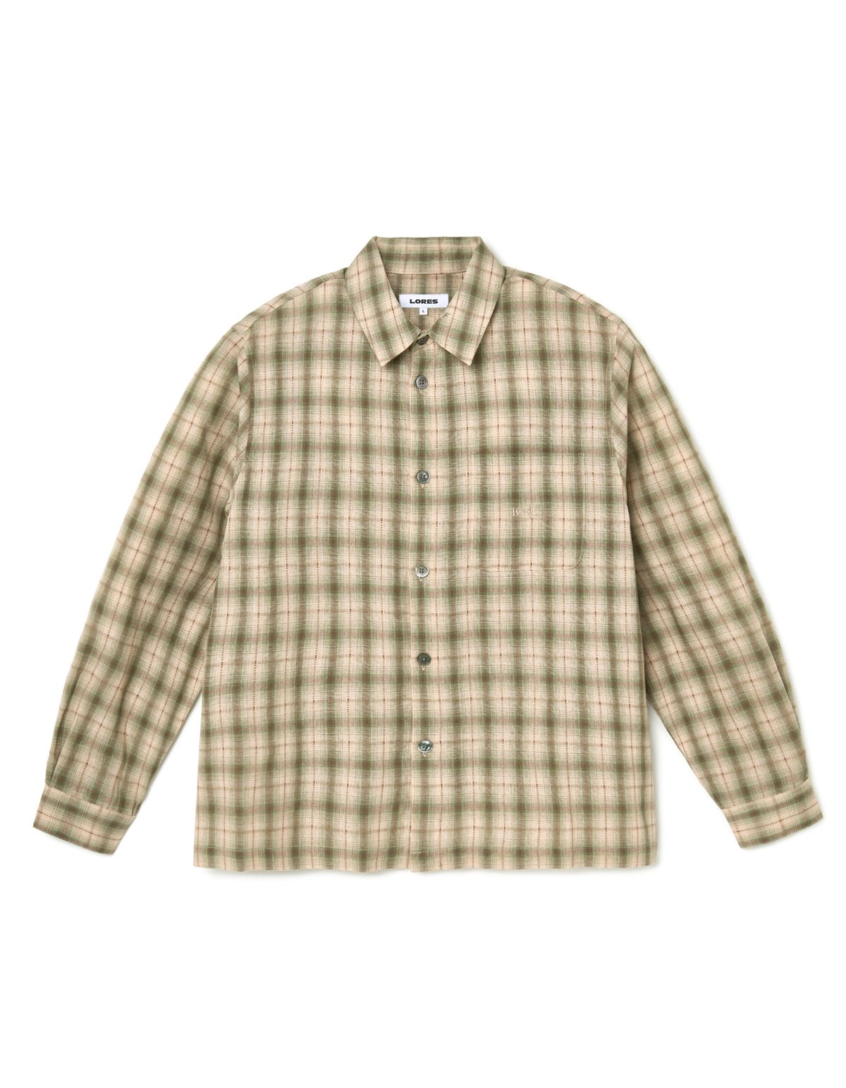 로어즈(LORES) Plaid Cropped Shirts - Brown