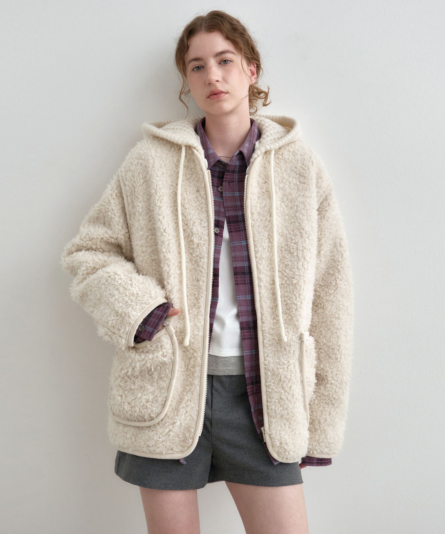 Knit Hooded Quilted Fur Jacket