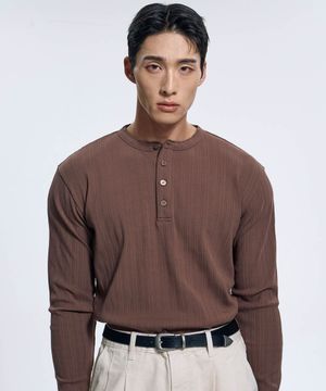 헨리넥 머슬핏 골지 롱슬리브 3Color