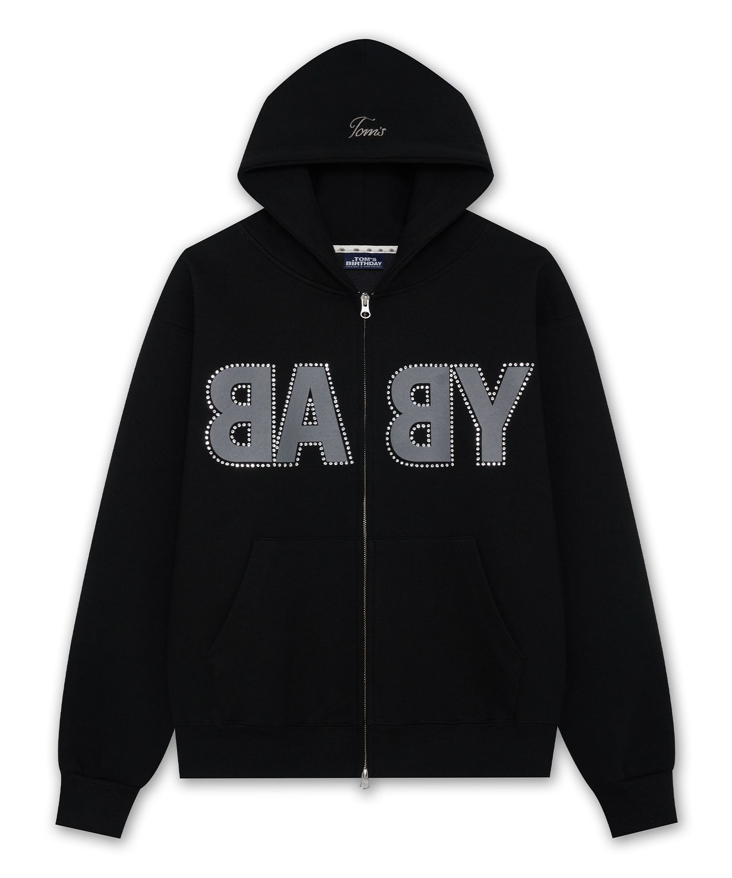MUSINSA公式 | TOM'S BIRTHDAY Baby Logo Cubic Hoodie Zipup Black