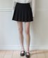 울 플리츠 숏 스커트 - 블랙