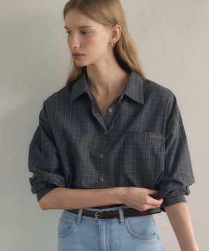 로라 체크 셔츠 - 다크 그린