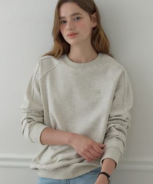 컷라인 래글런 스웨트셔츠 - 오트밀