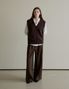 Tailored Two Tuck Wide Pants (Brown)