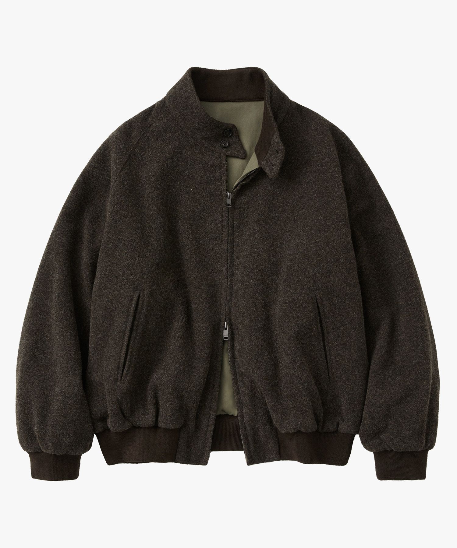 MUSINSA | SUARE Heritage Wool Harrington Jacket Dark Brown