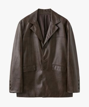 웨스턴 레더 자켓 브라운