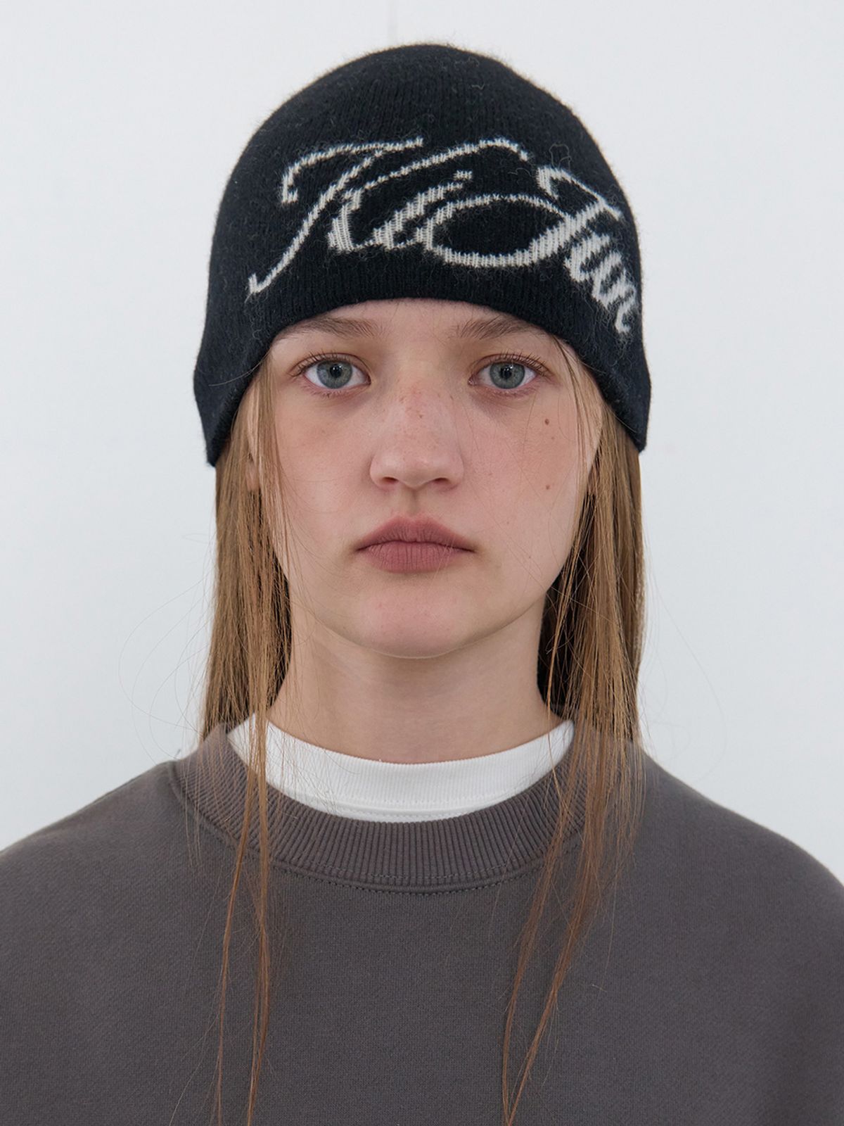 기준 맨(KIJUN MEN) Cash Blend Logo Beanie Black