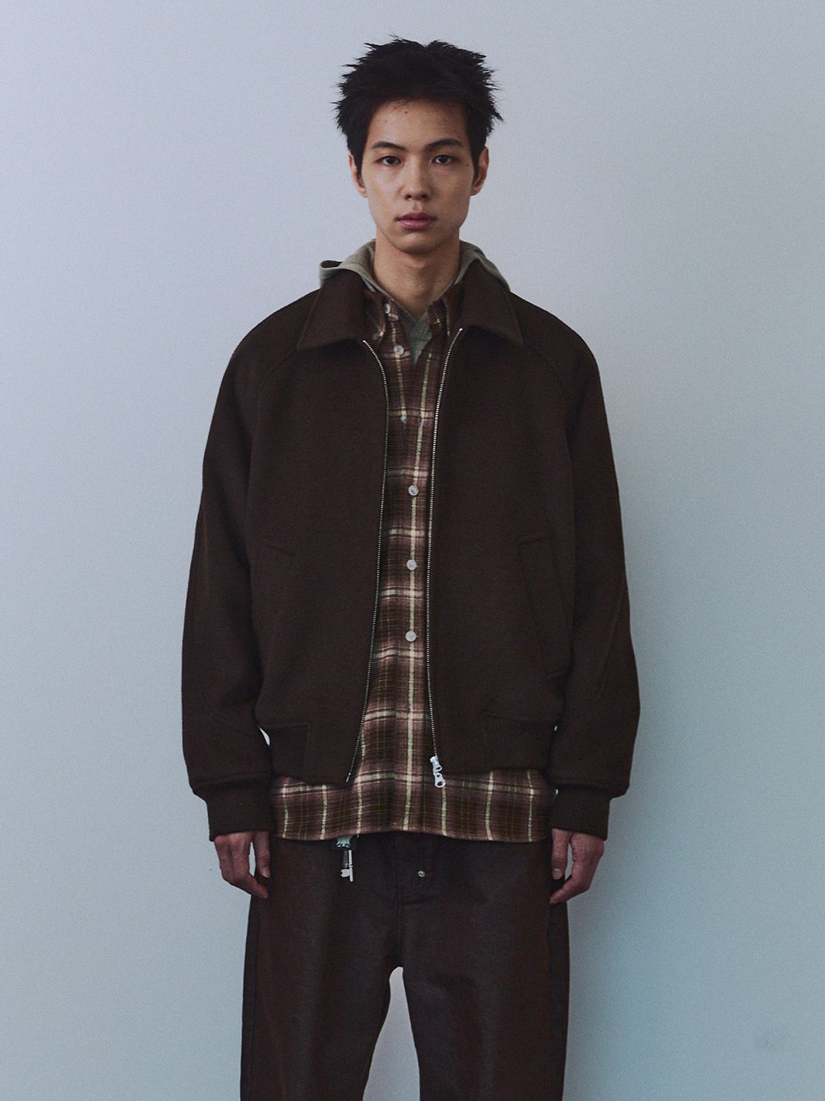 기준 맨(KIJUN MEN) Hairy Wool Blouson Brown