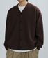 BREATHABLE V-NECK CARDIGAN (BROWN)