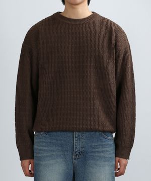 GEOMETRY CHAIN KNIT (BROWN)