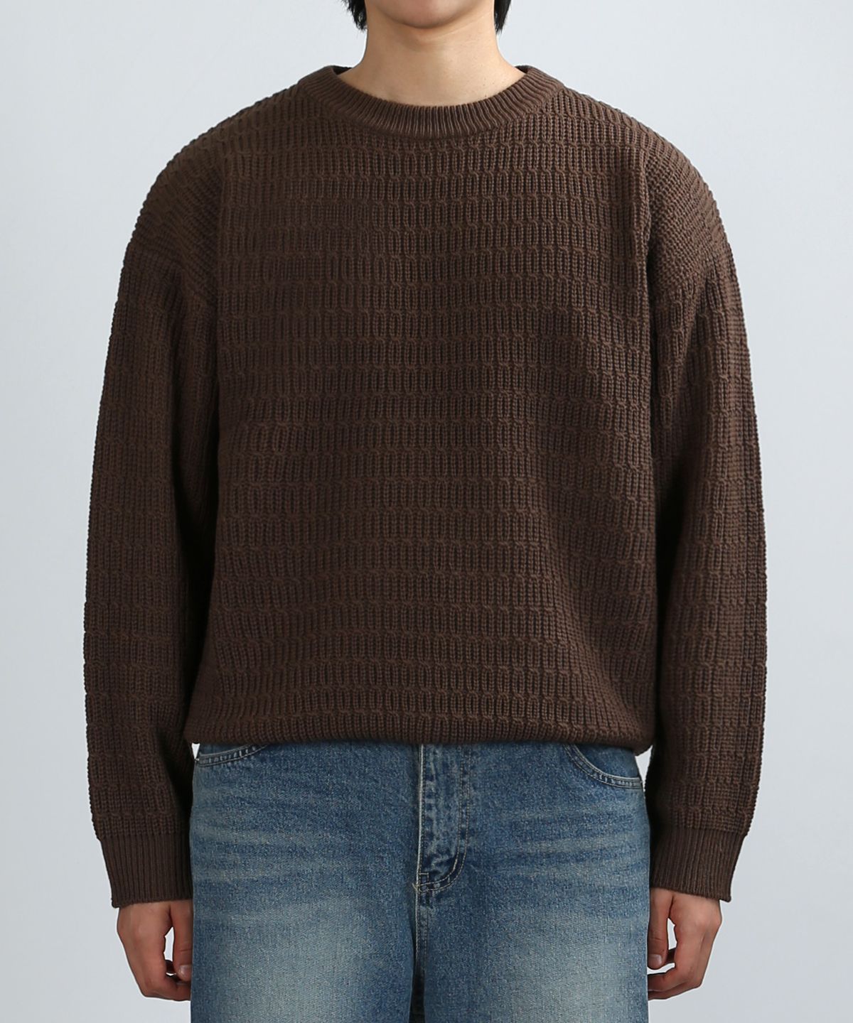 베리베인(VERYVAIN) GEOMETRY CHAIN KNIT (BROWN)