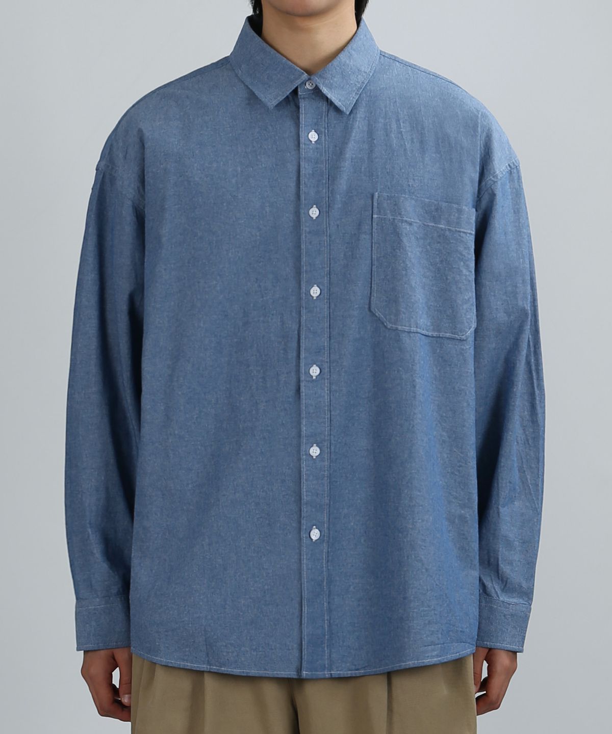 베리베인(VERYVAIN) CHAMBRAY OVER SHIRT (BLUE)