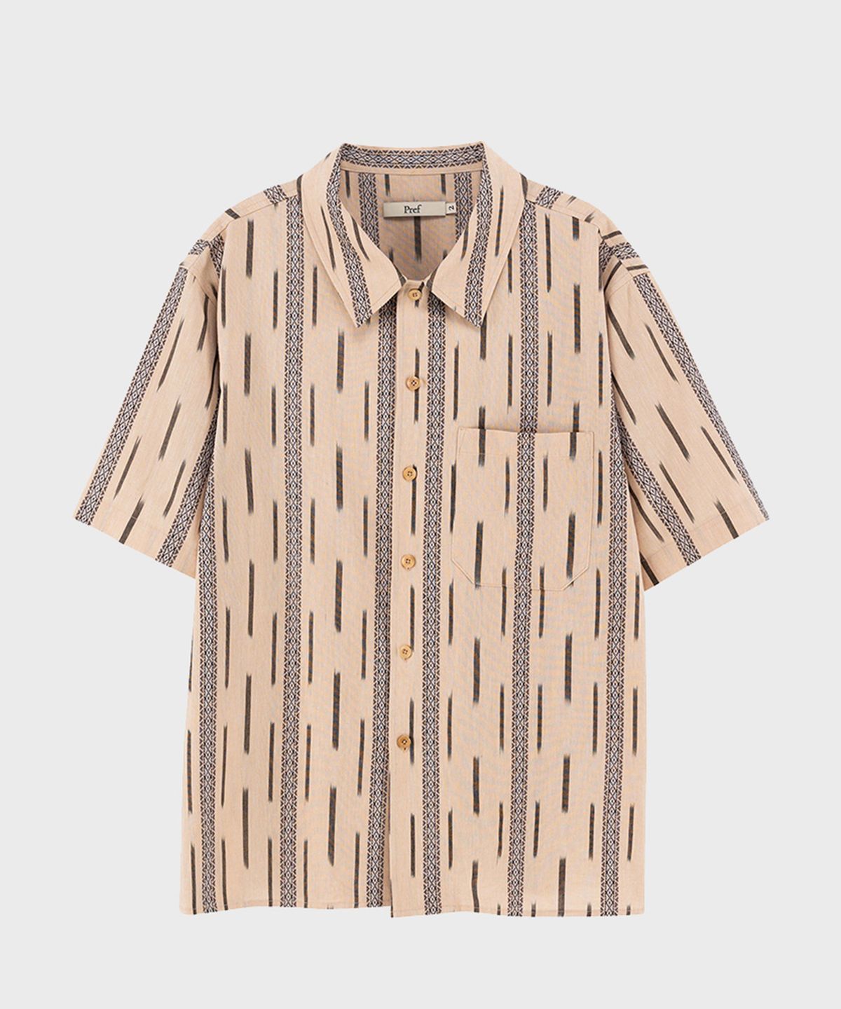 프레프(PREF) ORANGE NAVAJO STRIPE SHIRT