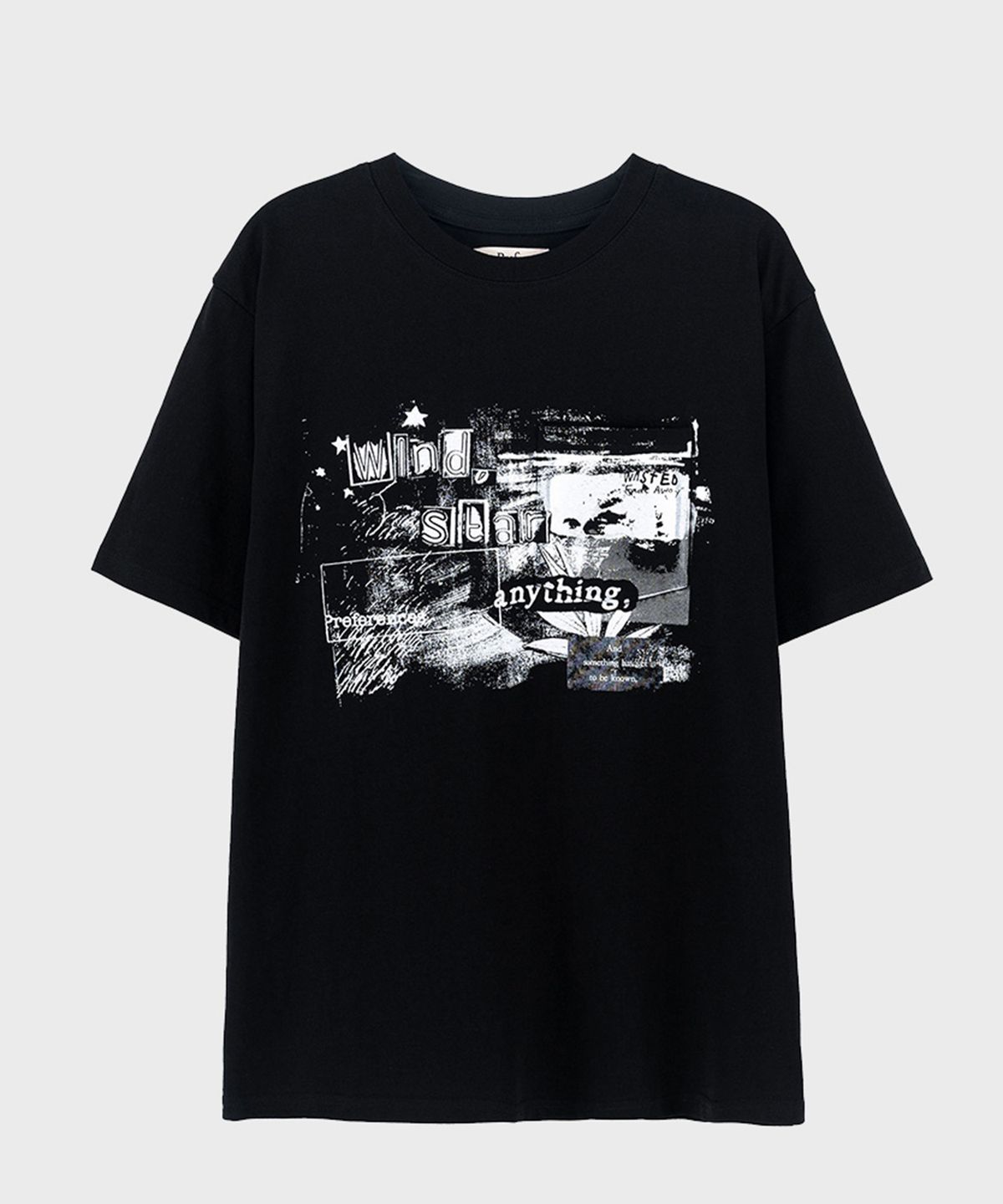 프레프(PREF) BLACK FADE AWAY POCKET T-SHIRT