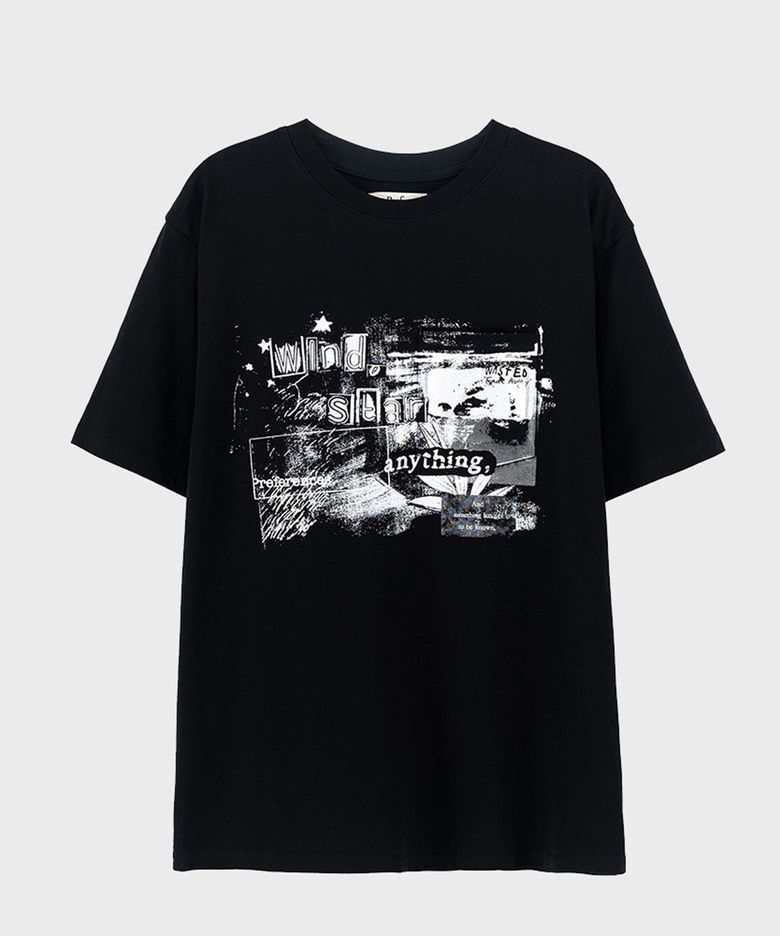BLACK FADE AWAY POCKET T-SHIRT