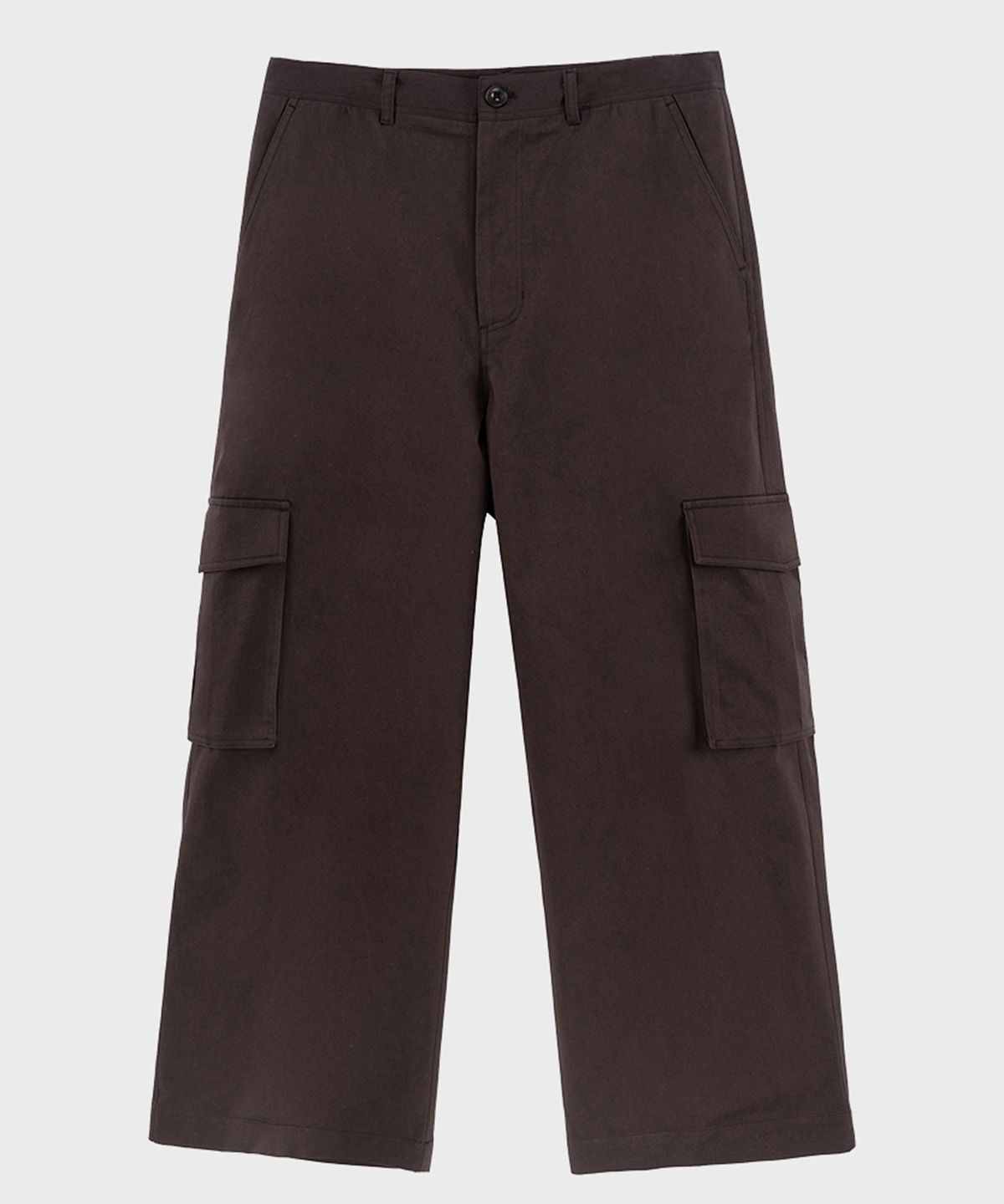 프레프(PREF) BROWN COTTON TWILL CARGO PANTS