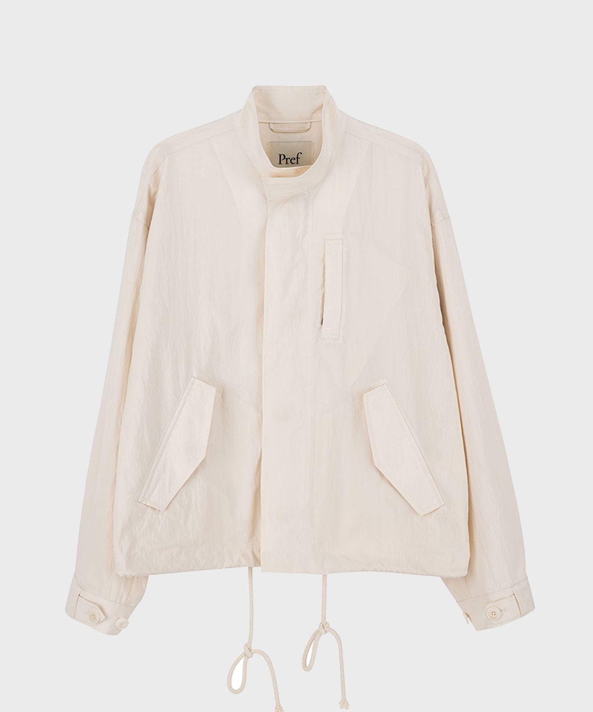 프레프(PREF) IVORY NYLON SHORT MODS JACKET