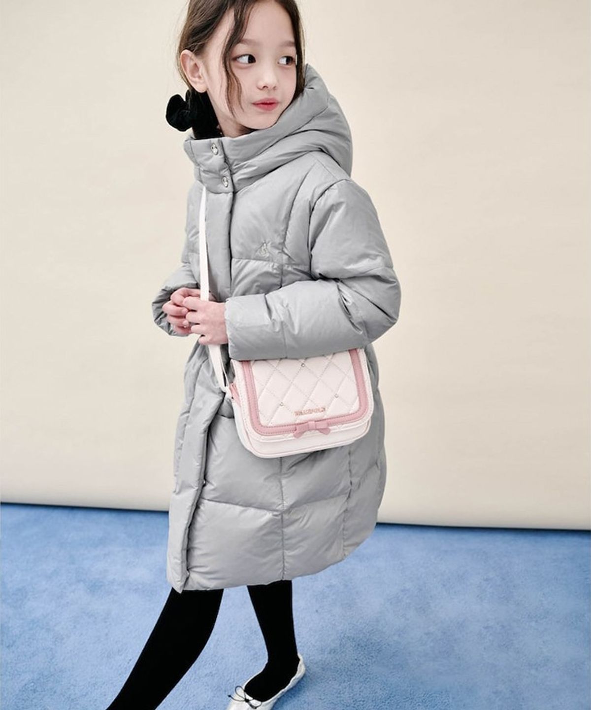 빈폴 키즈(BEANPOLE KIDS) 여아 덕다운 중경량 롱패딩  라이트 그레이 (BI5X38G022) (BI5X38G022)