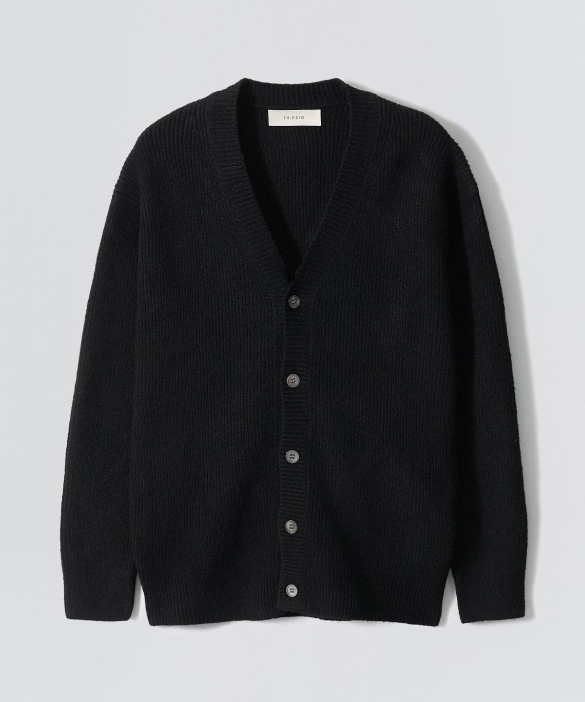 이지오(EZIO) Verre Hachi Y-Neck Cardigan_Black