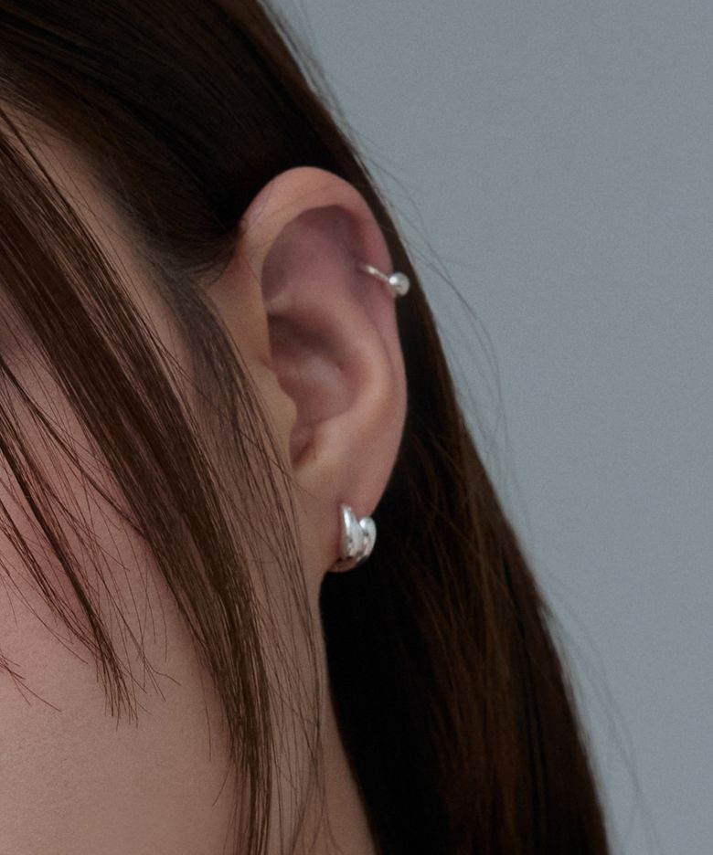925 Volume wave hoop earrings