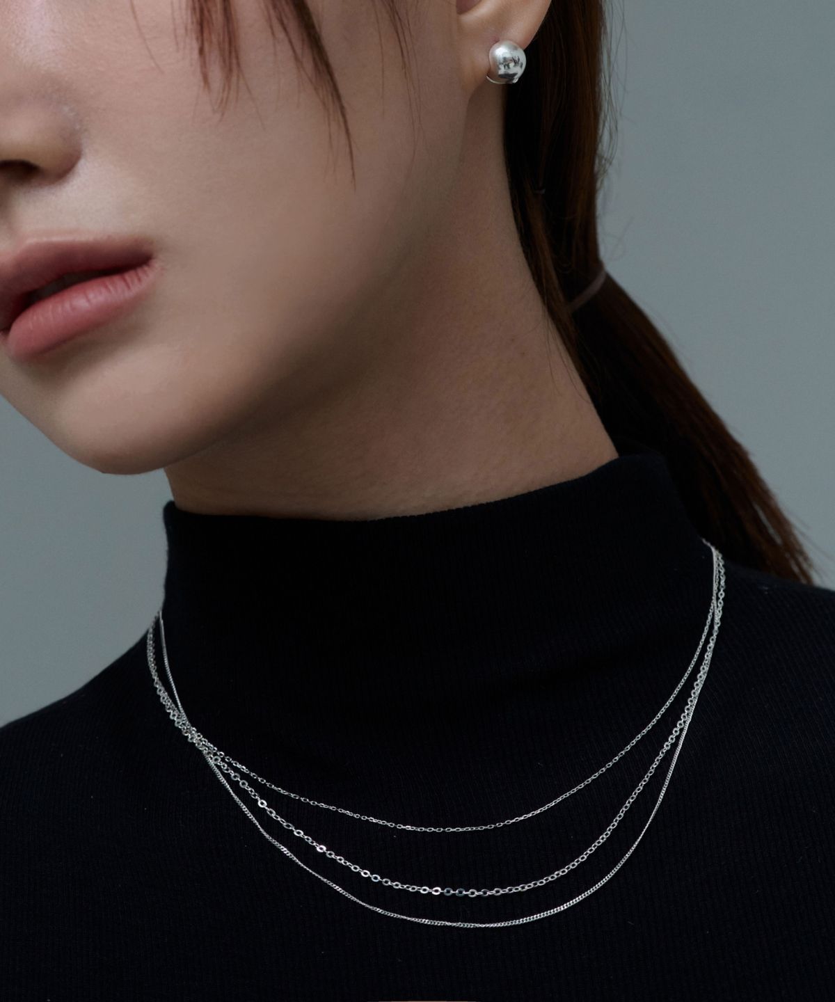 바라두(BARADU) 925 Trio layer chain necklace