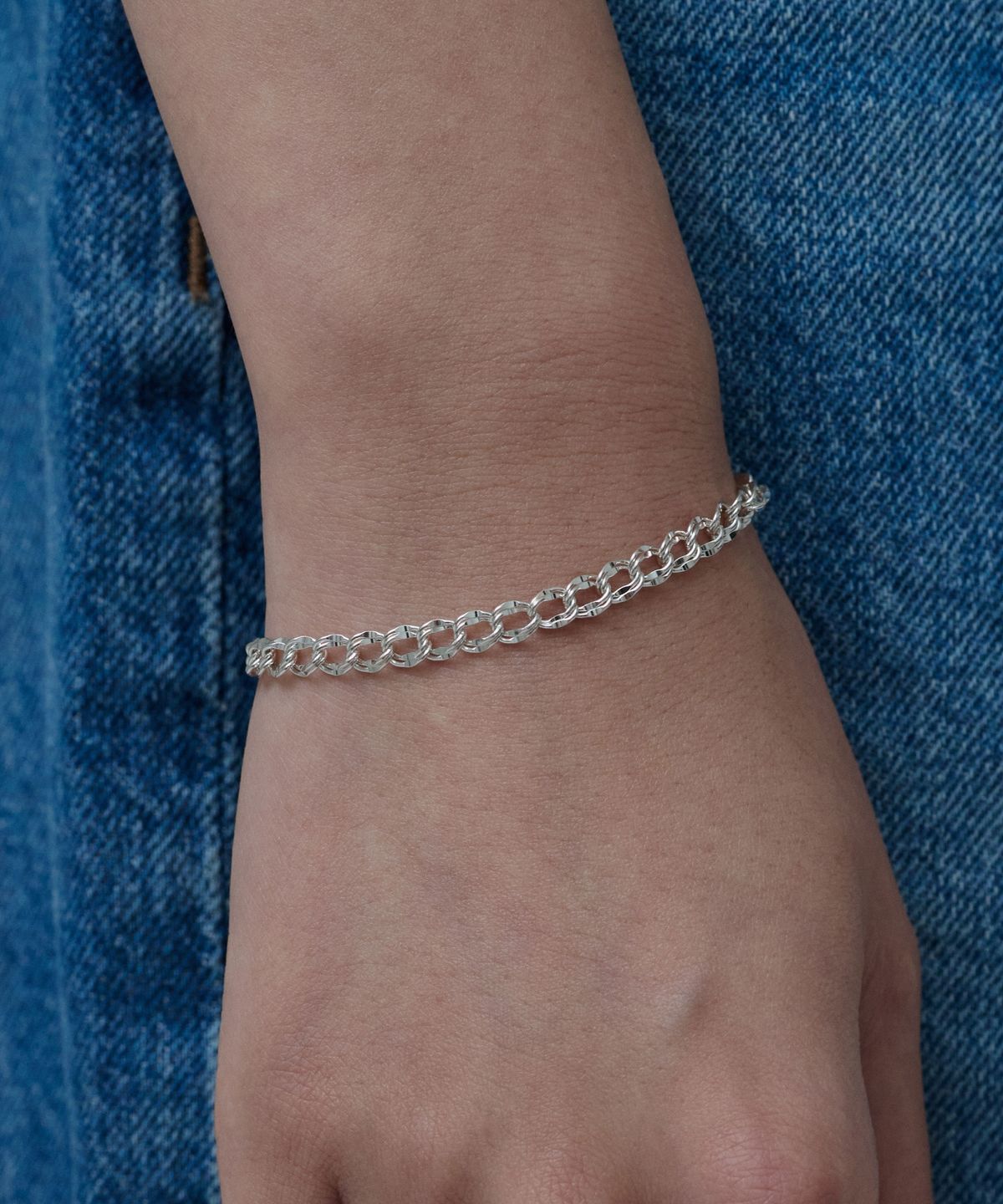 바라두(BARADU) 925 Flat double chain bracelet