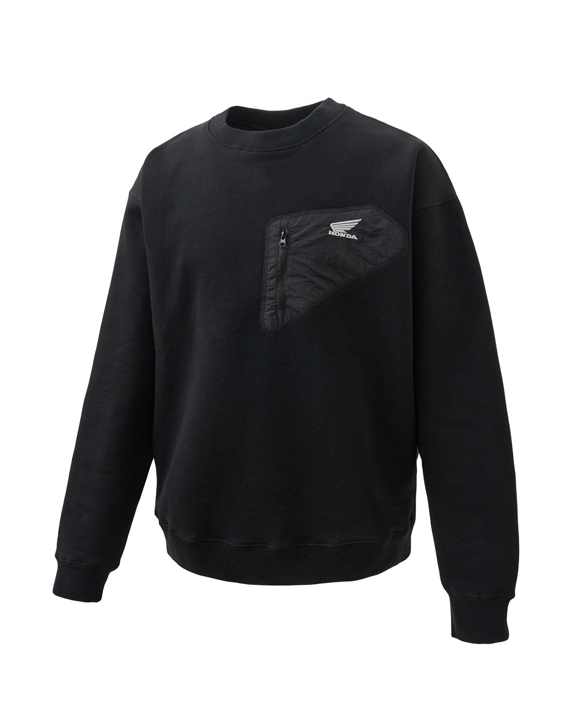 핍스 모터사이클(PHYPS MOTORCYCLE) H-Tech Wing Stitch Quilting Crewneck Black