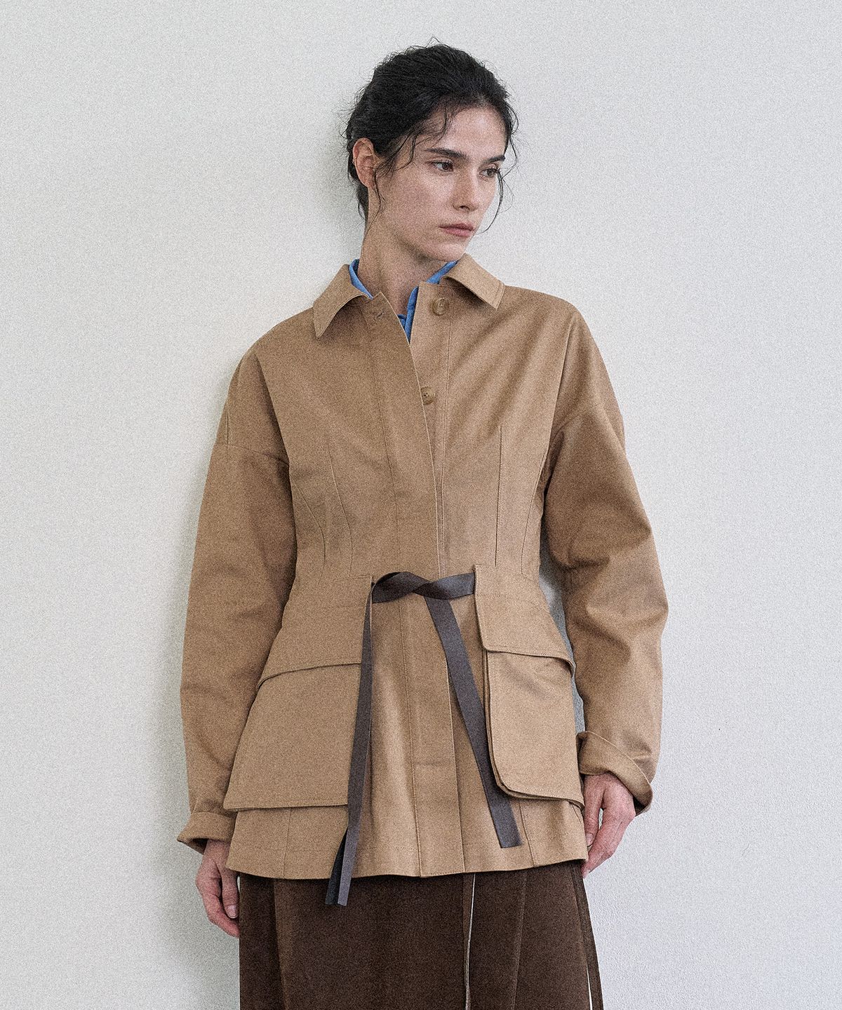 필로트(PELOTE) 이치멘 코튼 사파리 자켓 (Beige)