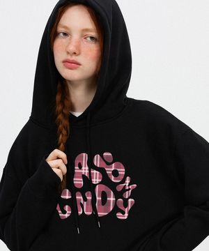 [기모선택] RANDOMLY CHECK SEMI OVER FIT HOODIE (3color)